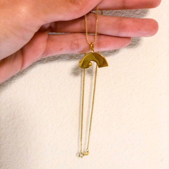 18k SOLID Gold Rainbow Pendant & 18k Gold Chain - Picture 4 of 4